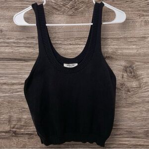 Black Knit Sweater Tank Top